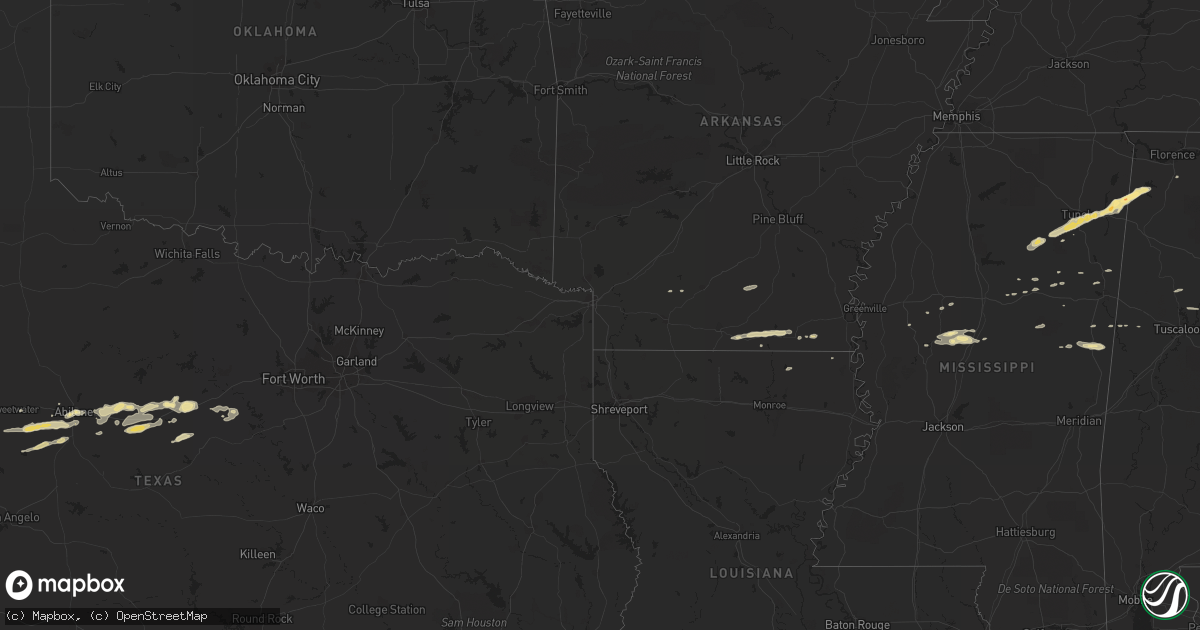 Hail map in Arkansas on March 22, 2013