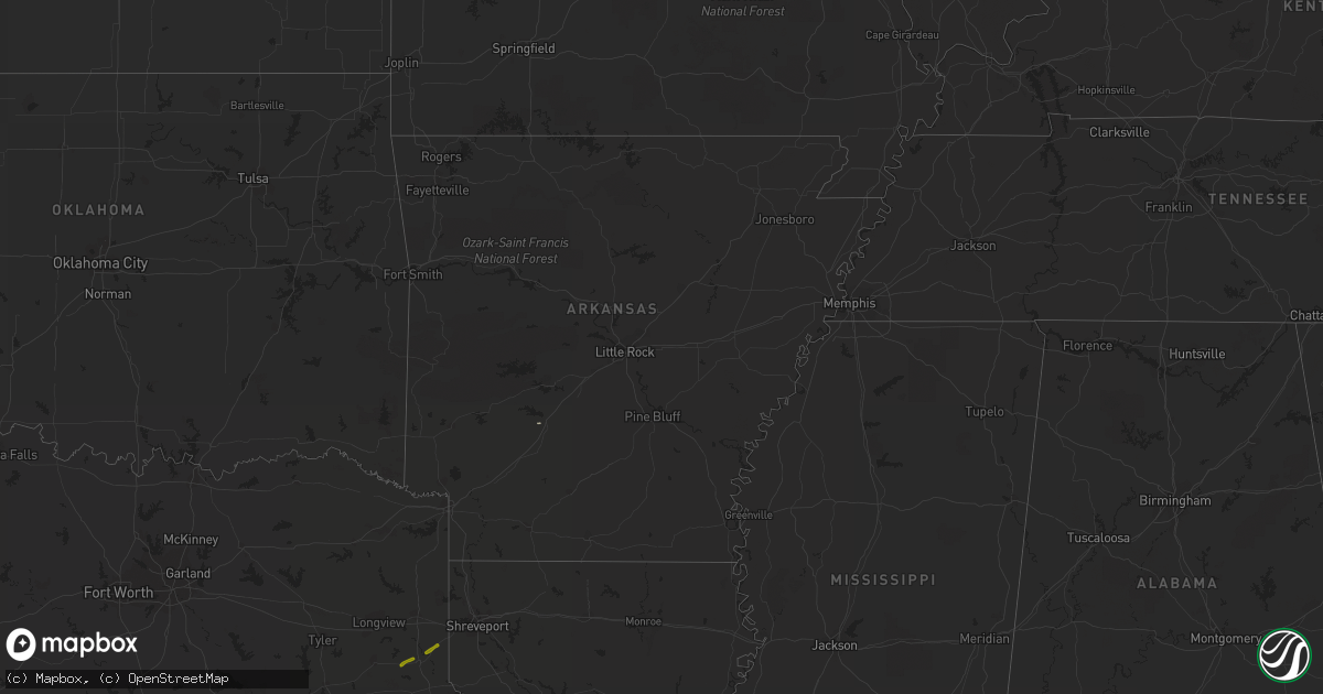 Hail map in Arkansas on March 22, 2014