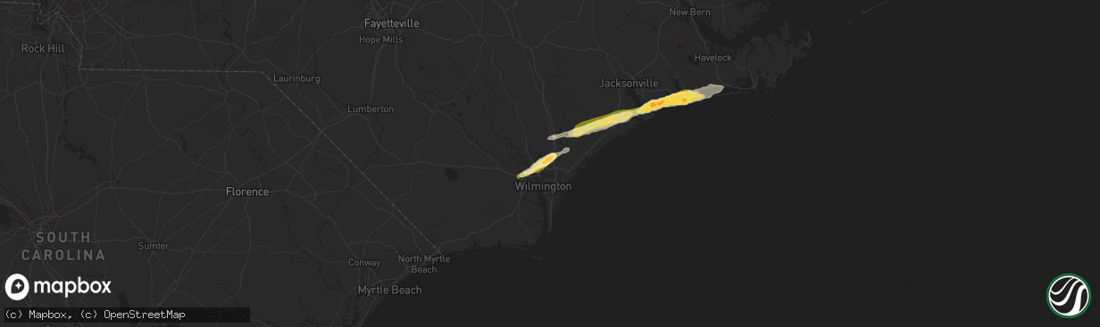 Hail map in Castle Hayne, NC on March 22, 2014