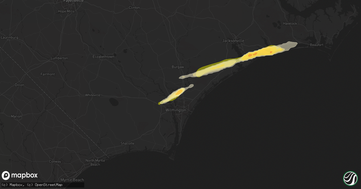 Hail map in Castle Hayne, NC on March 22, 2014