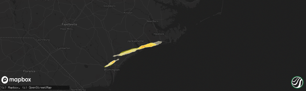 Hail map in Emerald Isle, NC on March 22, 2014