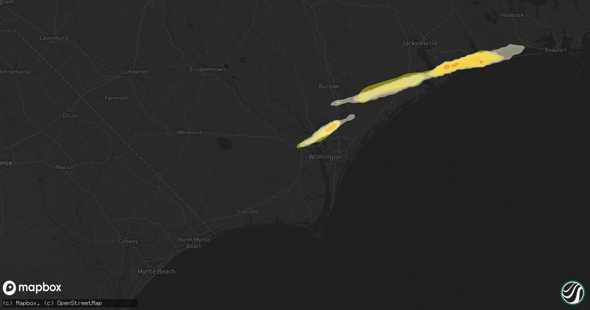 Hail map in Leland, NC on March 22, 2014