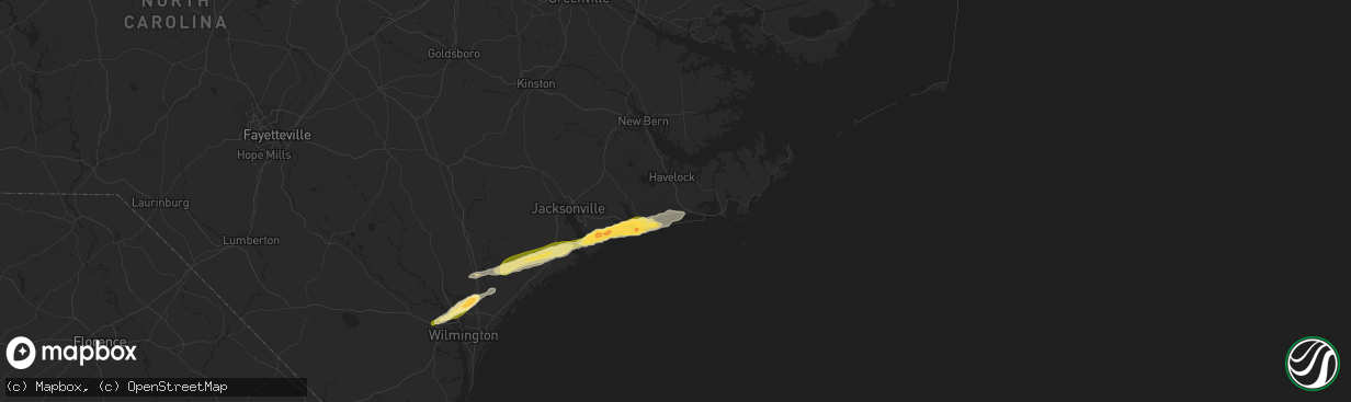 Hail map in Newport, NC on March 22, 2014