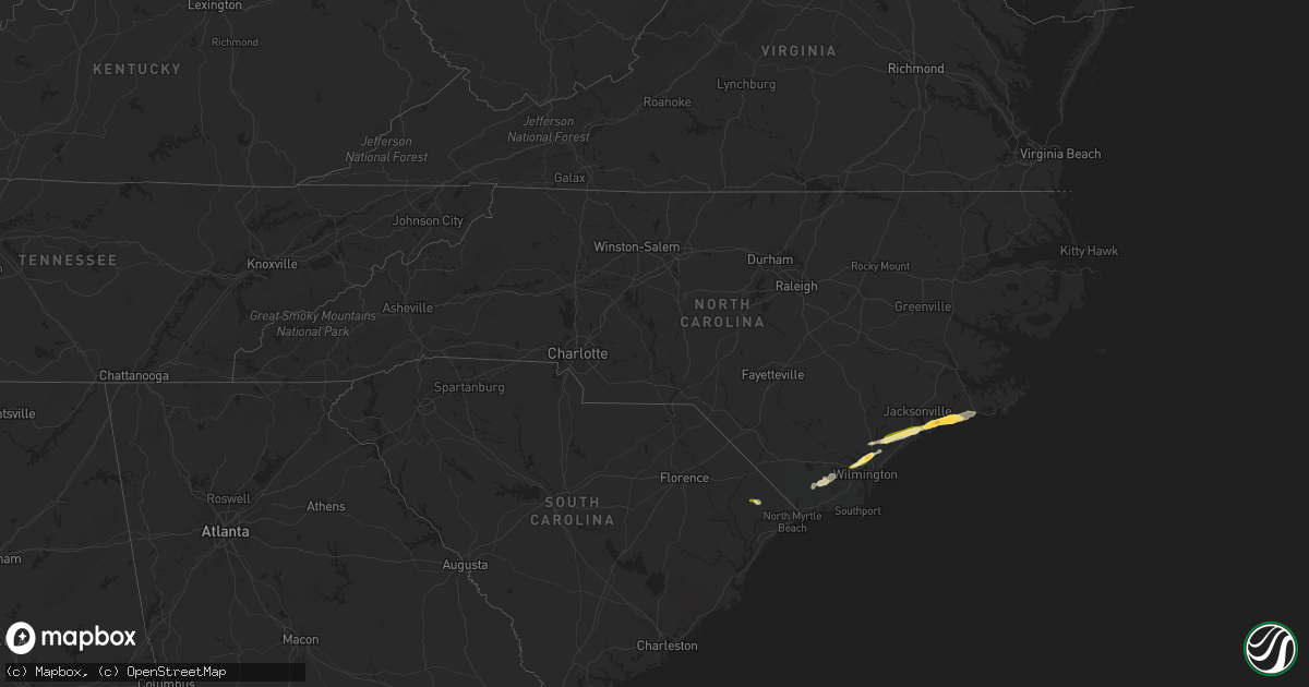 Hail map in North Carolina on March 22, 2014