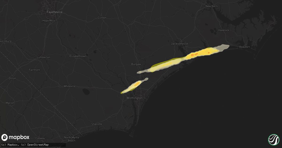 Hail map in Rocky Point, NC on March 22, 2014