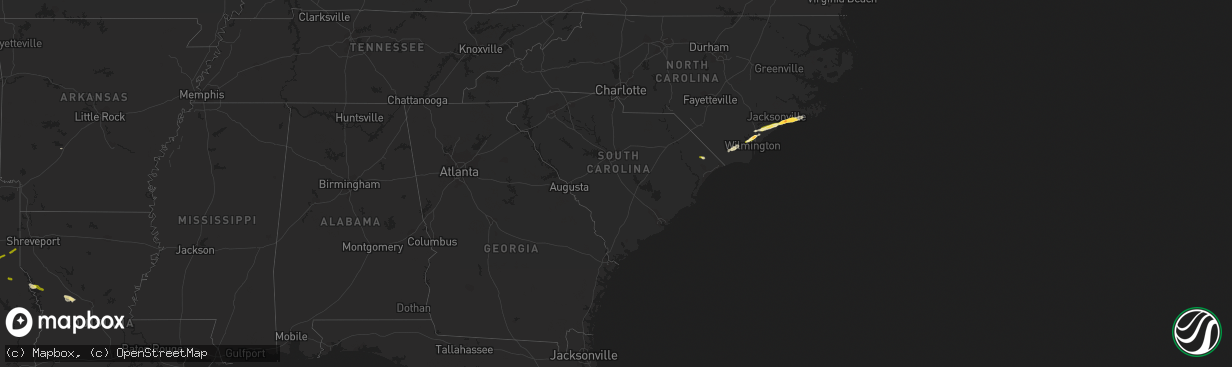 Hail map in South Carolina on March 22, 2014