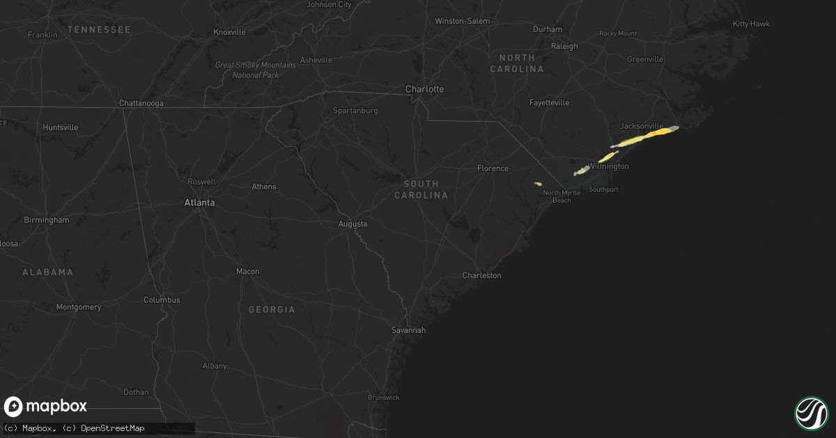 Hail map in South Carolina on March 22, 2014