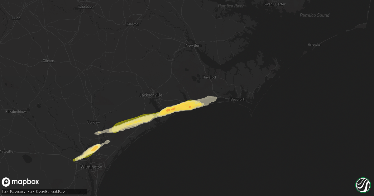 Hail map in Swansboro, NC on March 22, 2014