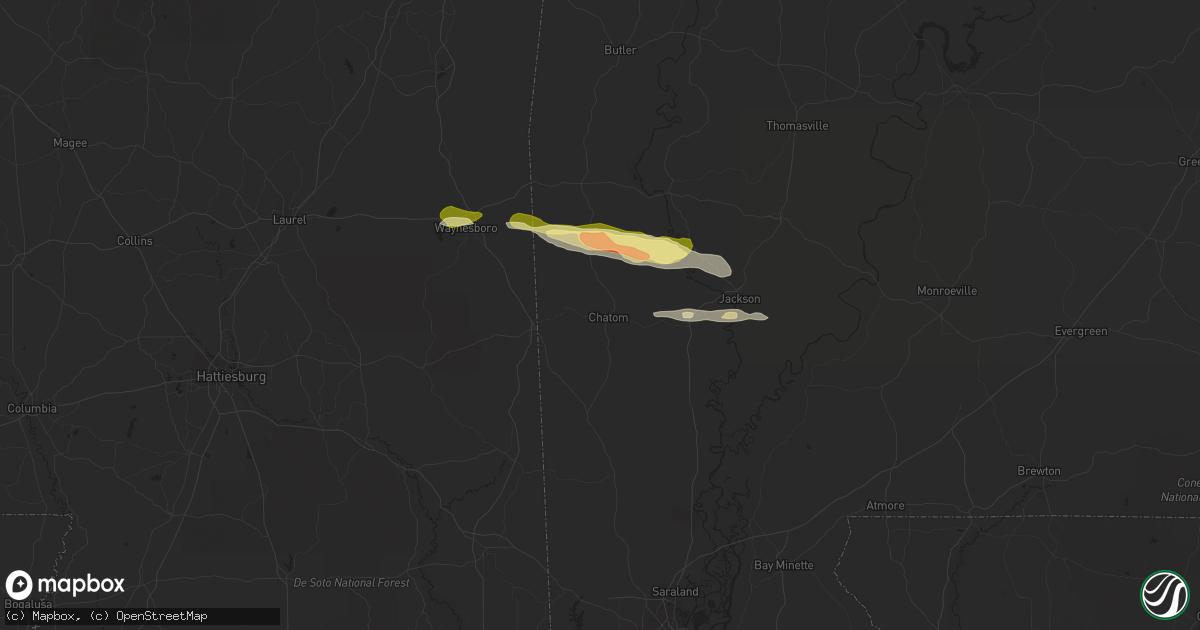 Hail map in Chatom, AL on March 22, 2015
