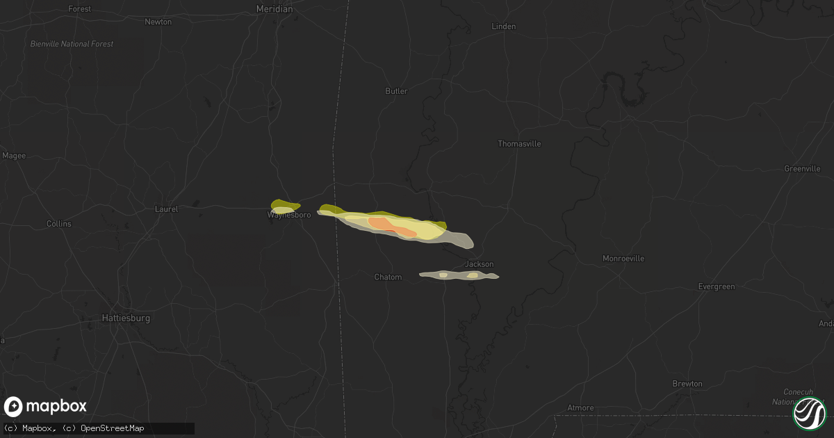 Hail map in Frankville, AL on March 22, 2015