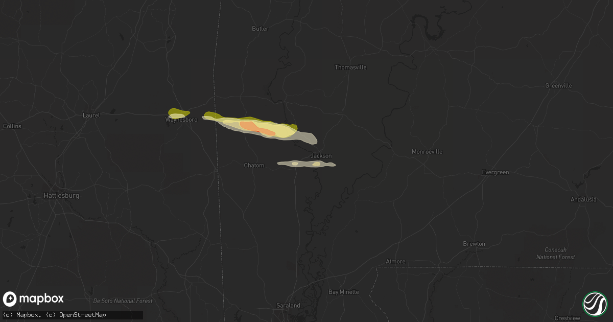 Hail map in Leroy, AL on March 22, 2015