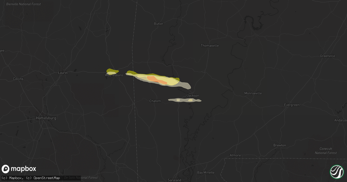 Hail map in Saint Stephens, AL on March 22, 2015