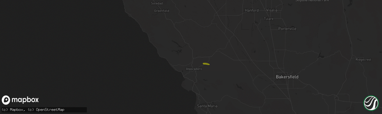 Hail map in Paso Robles, CA on March 22, 2017