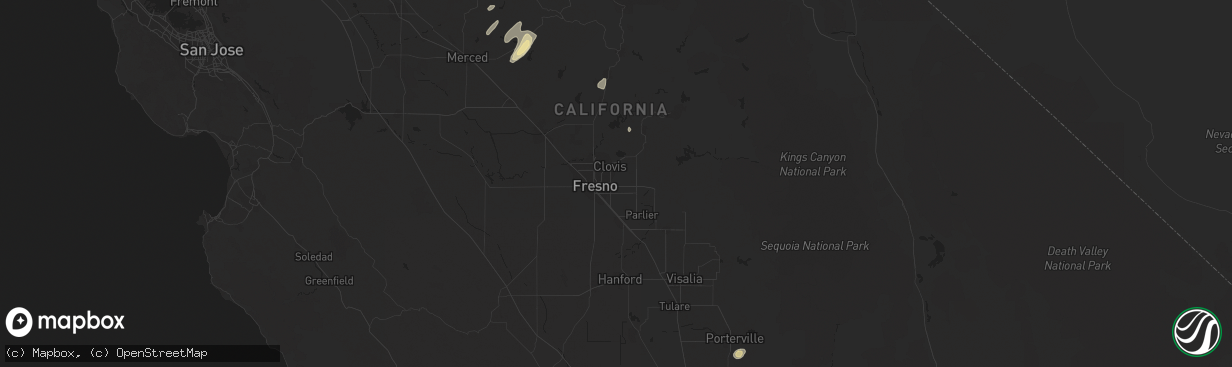 Hail map in Catheys Valley, CA on March 22, 2018