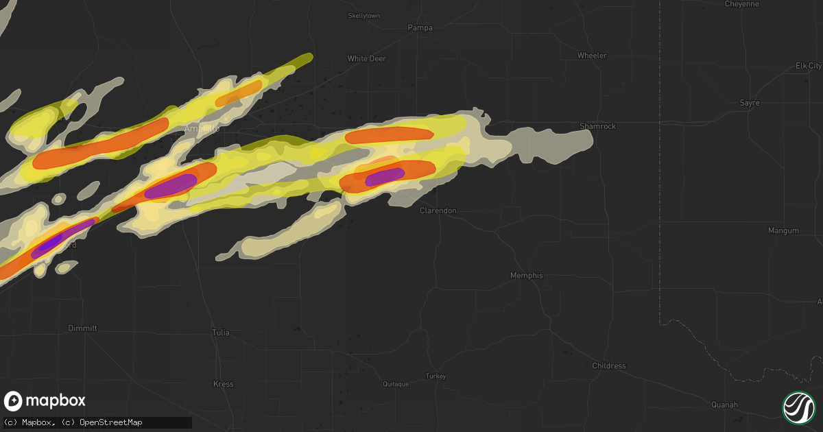 Hail map in Clarendon, TX on March 22, 2019