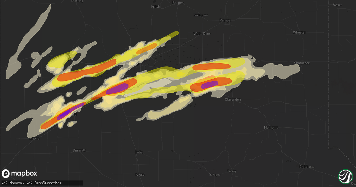 Hail map in Claude, TX on March 22, 2019
