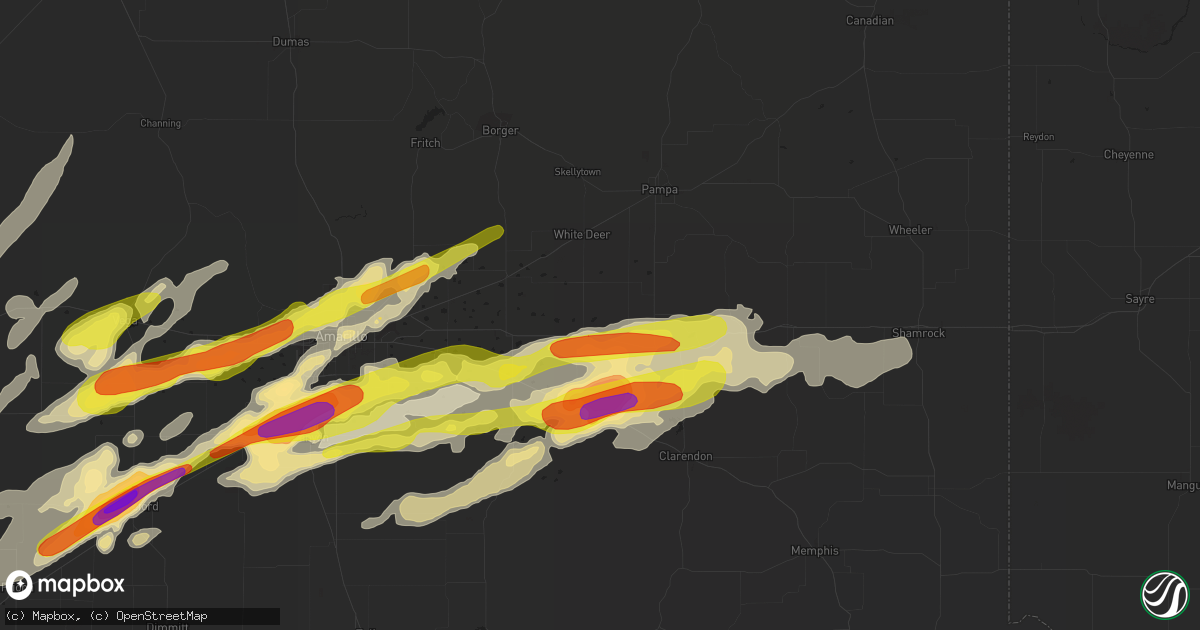 Hail map in Groom, TX on March 22, 2019