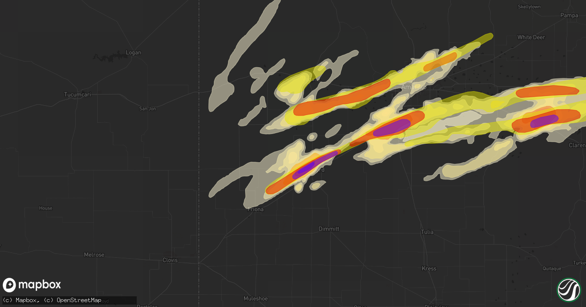 Hail map in Hereford, TX on March 22, 2019