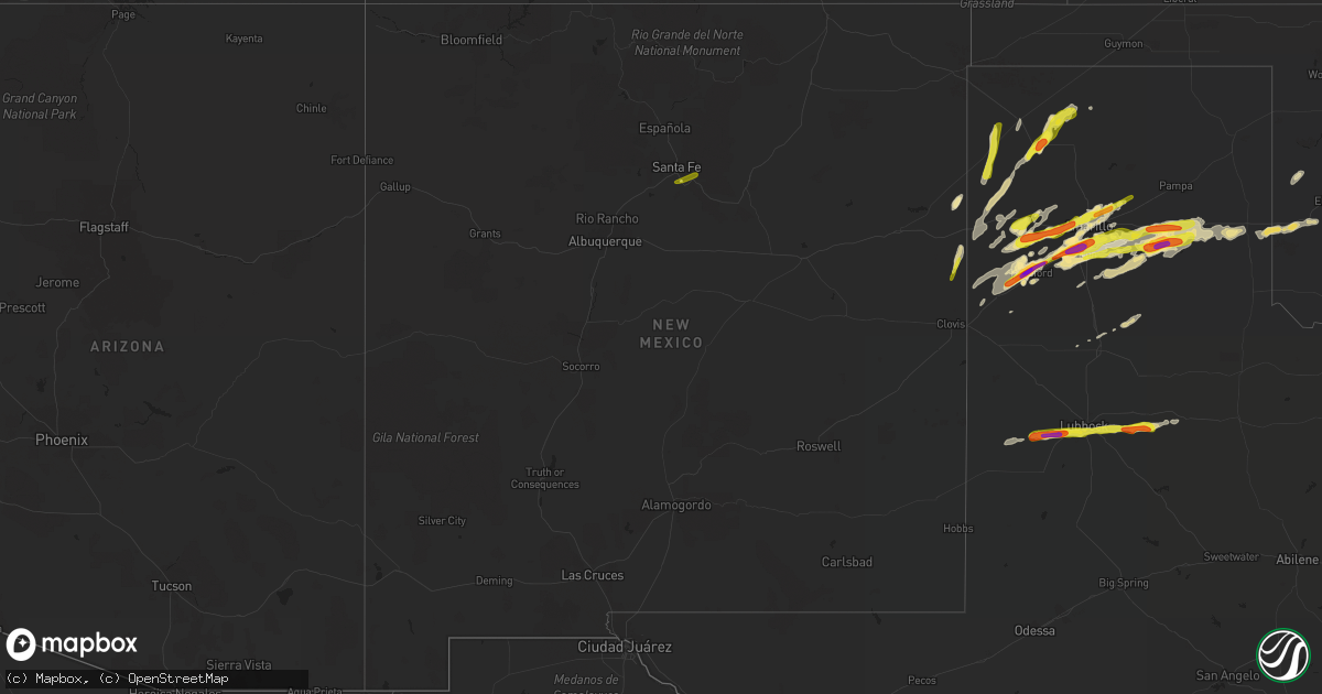 Hail map in New Mexico on March 22, 2019