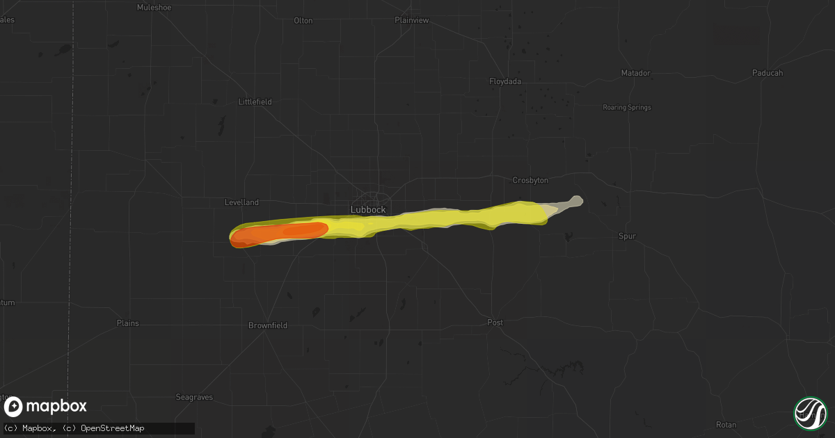 Hail map in Ransom Canyon, TX on March 22, 2019