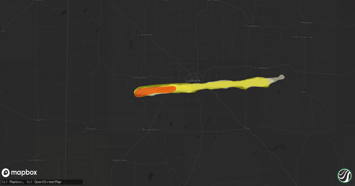 Hail map in Wolfforth, TX on March 22, 2019