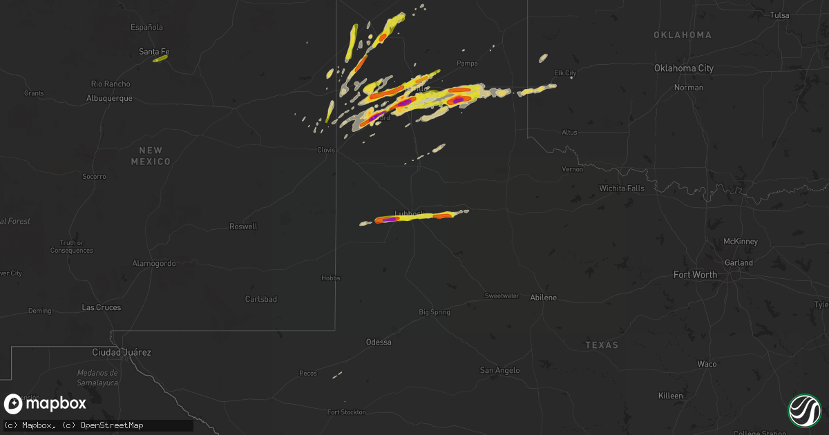 Hail map on March 22, 2019