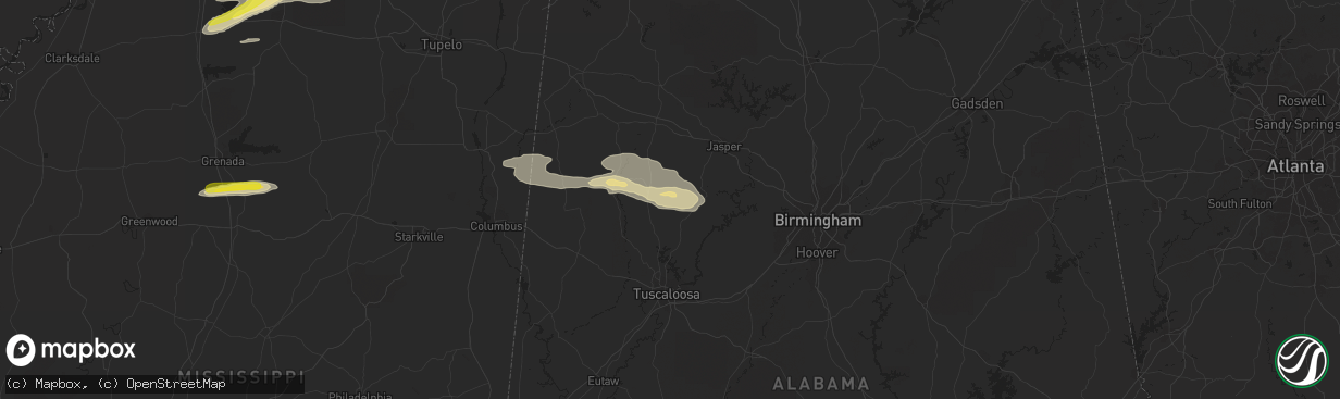 Hail map in Berry, AL on March 22, 2020