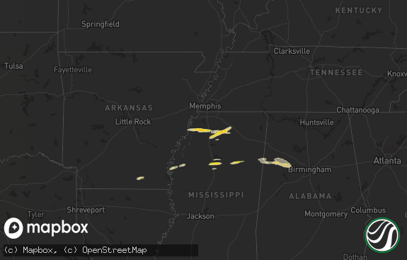 Hail map preview on 03-22-2020