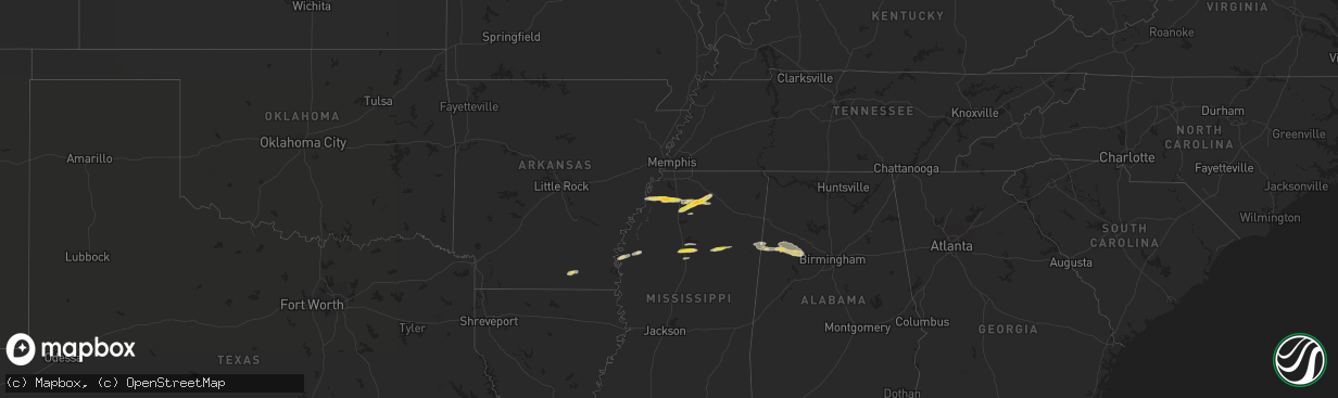 Hail map on March 22, 2020