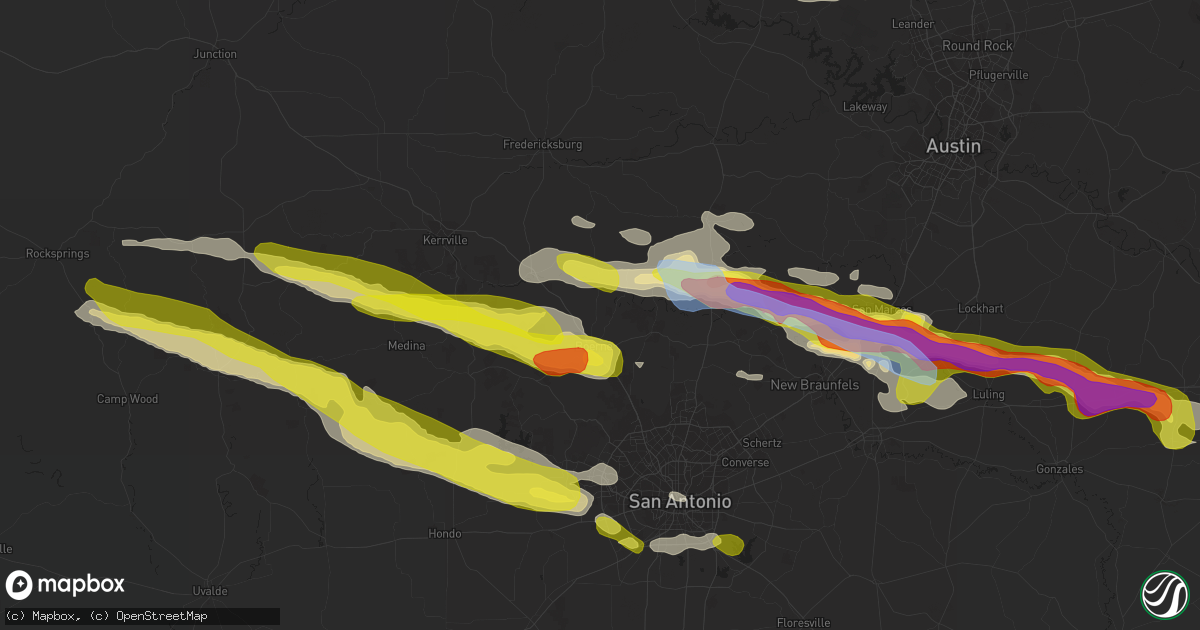 Hail map in Boerne, TX on March 22, 2021