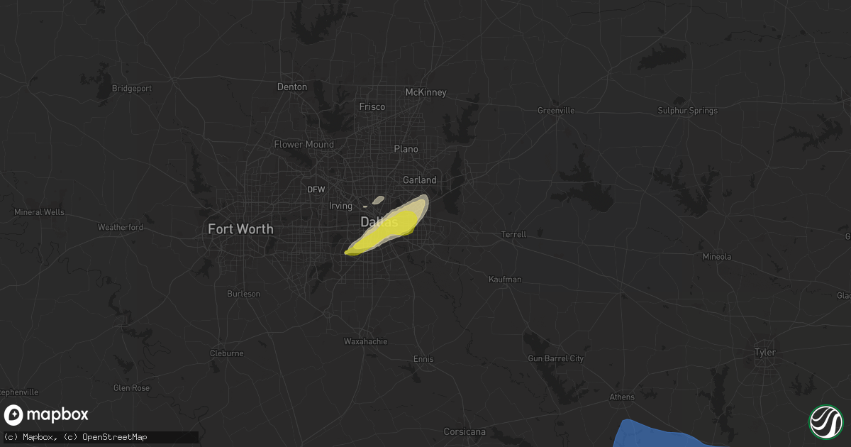 Hail map in Mesquite, TX on March 22, 2021