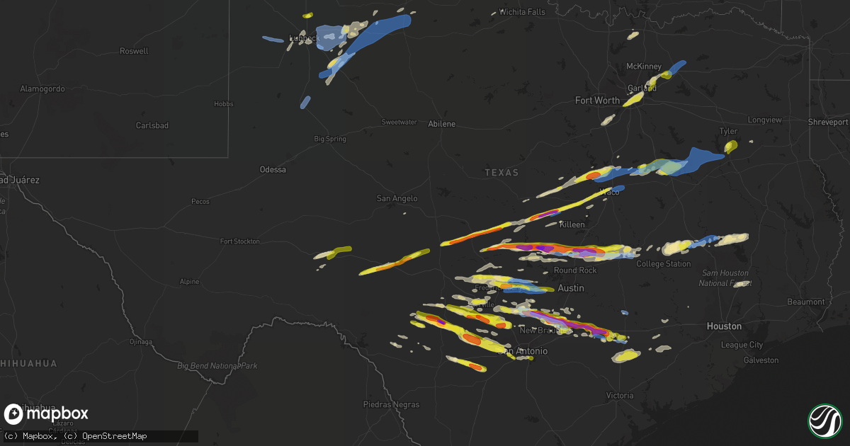 Hail map in Texas on March 22, 2021