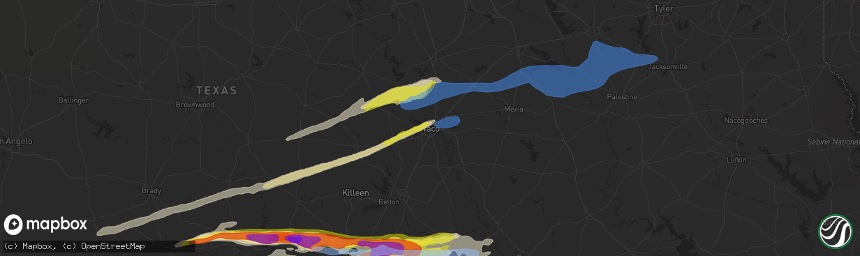 Hail map in Waco, TX on March 22, 2021