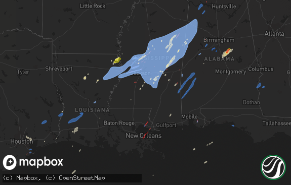 Hail map preview on 03-22-2022