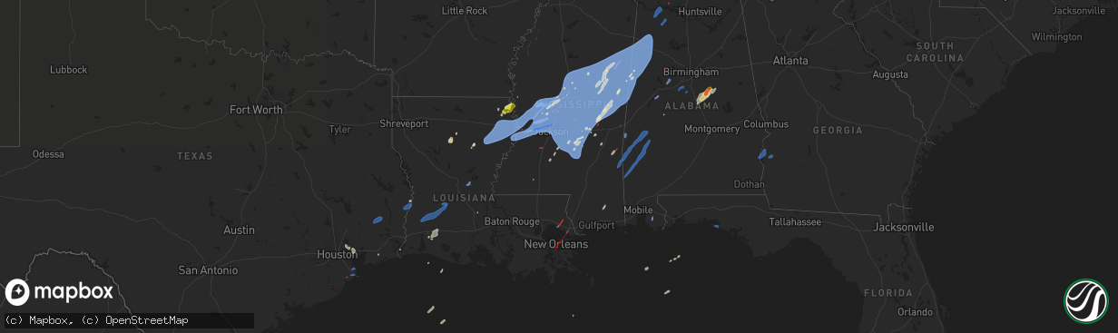 Hail map on March 22, 2022