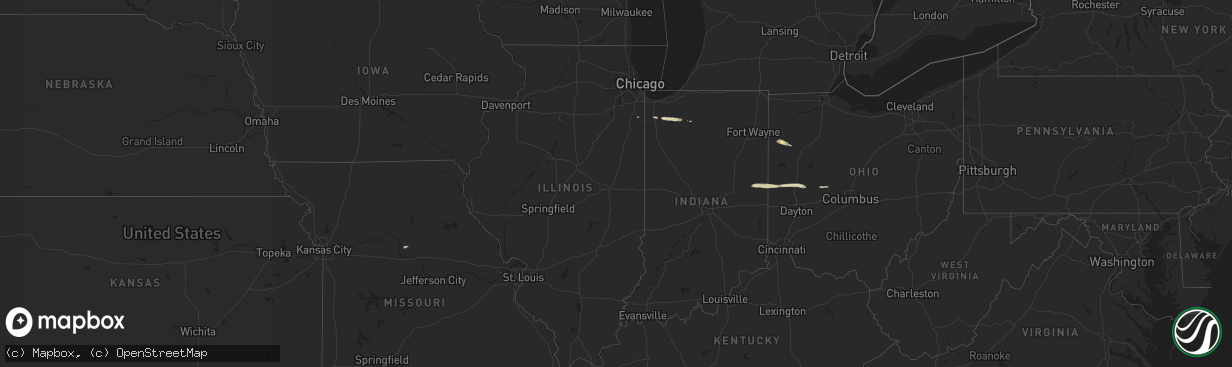 Hail map in Illinois on March 22, 2023