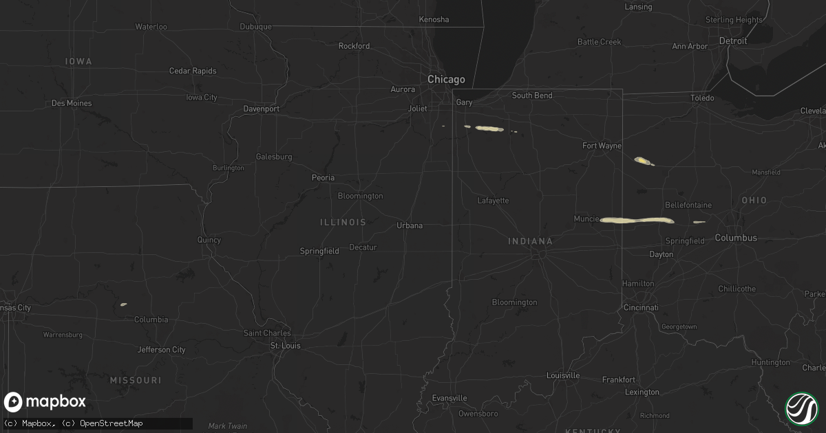 Hail map in Missouri on March 22, 2023