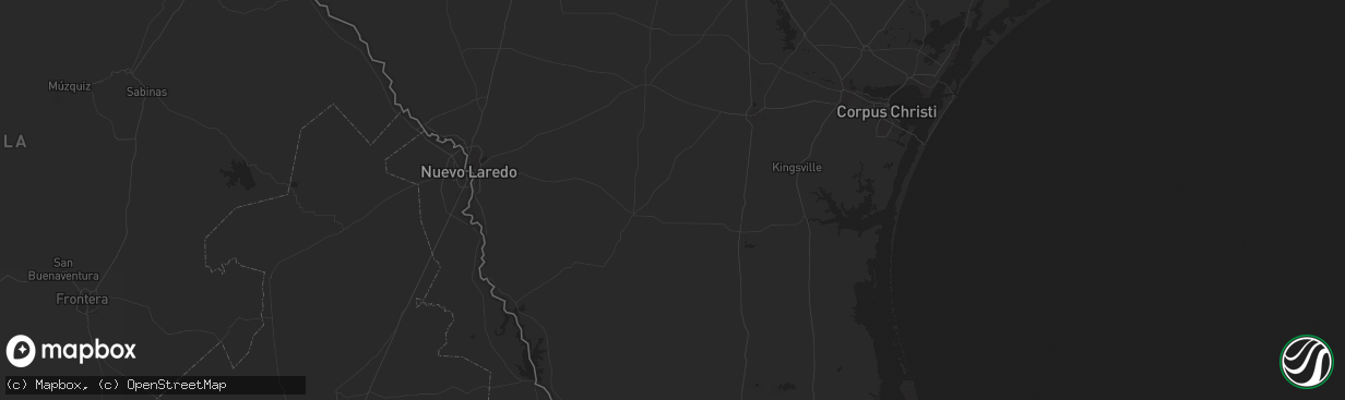 Hail map in Realitos, TX on March 22, 2024