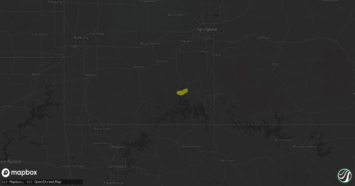 Hail map in Cape Fair, MO on March 22, 2025