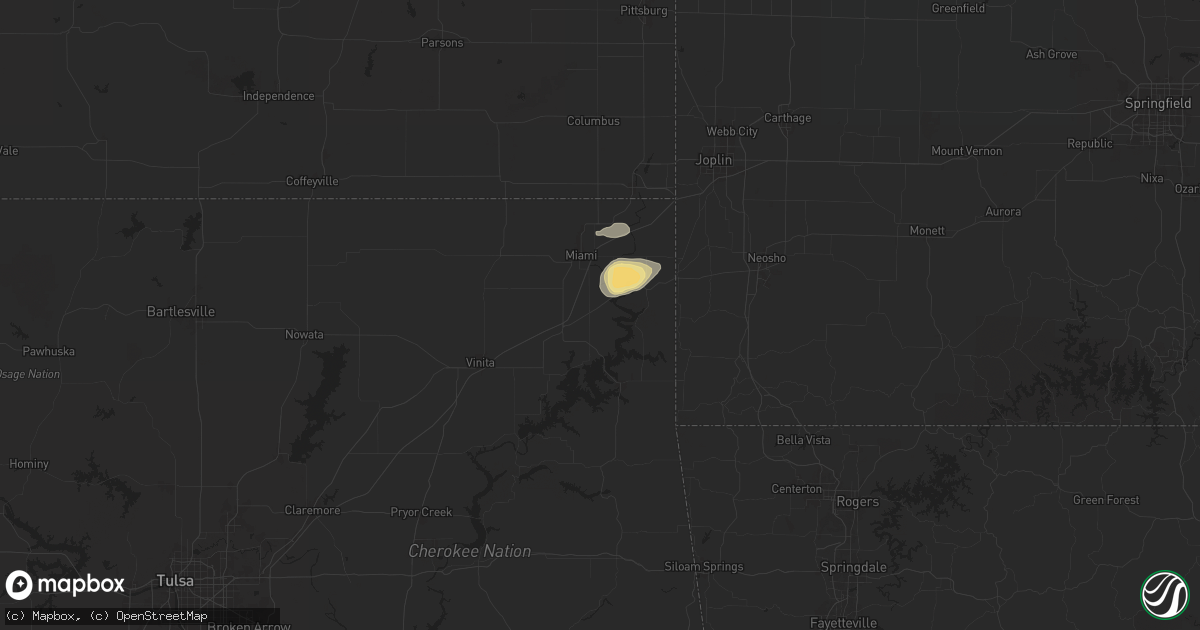 Hail map in Fairland, OK on March 22, 2025
