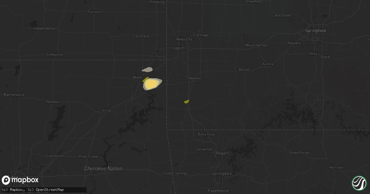 Hail map in Goodman, MO on March 22, 2025