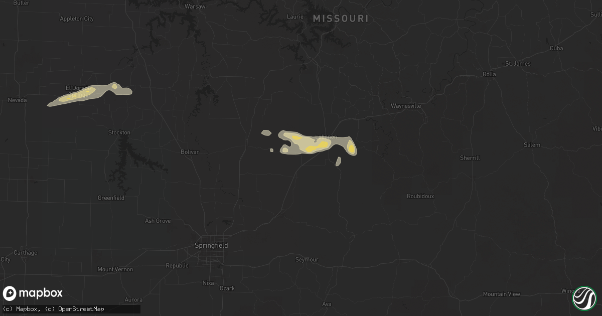 Hail map in Phillipsburg, MO on March 22, 2025