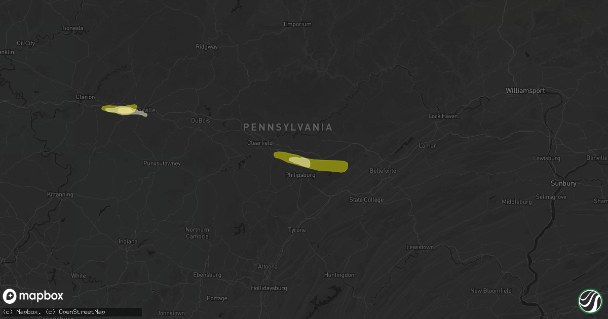 Hail map in Allport, PA on March 22, 2026
