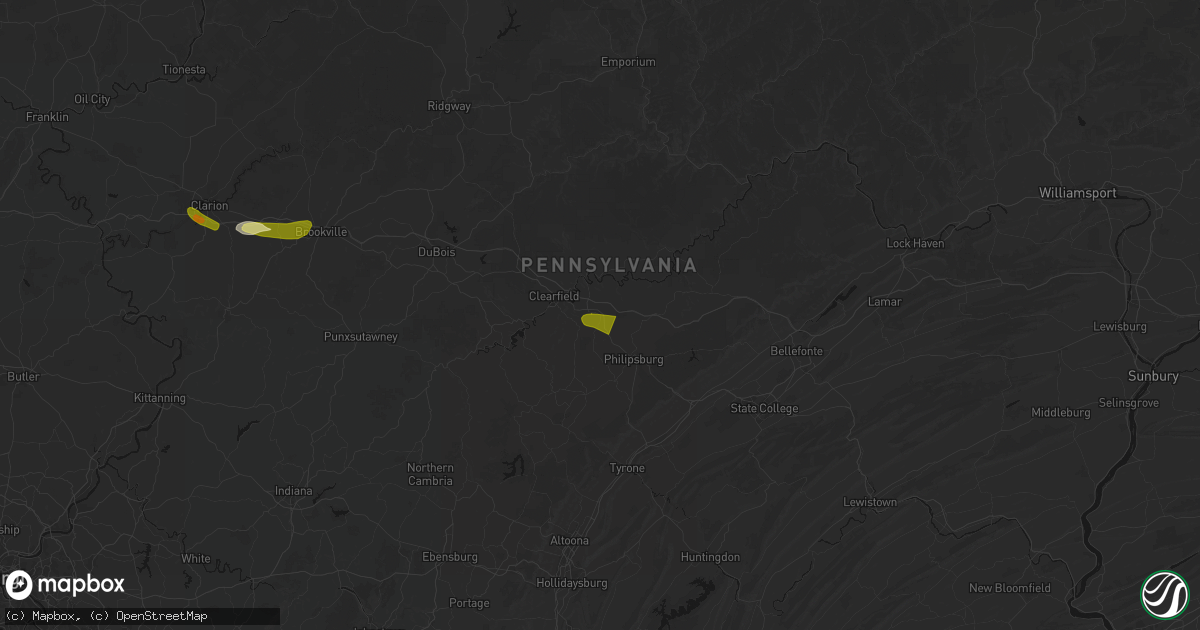 Hail map in Bigler, PA on March 22, 2026