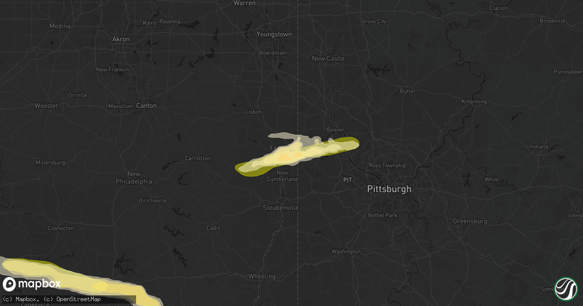 Hail map in Chester, WV on March 22, 2026