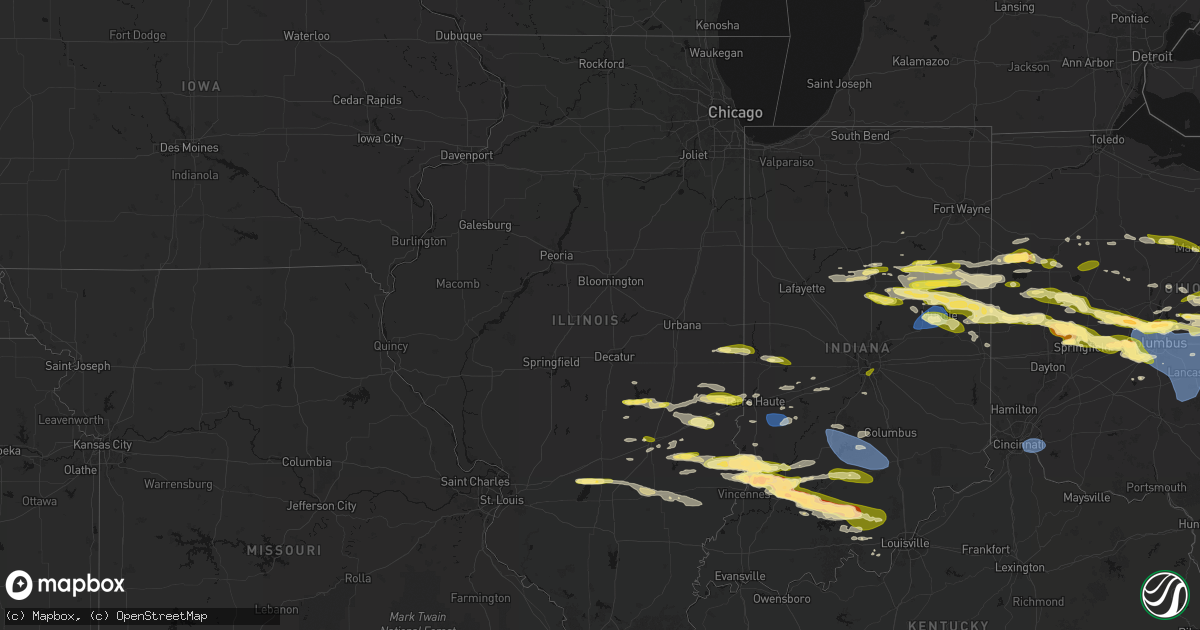 Hail map in Illinois on March 22, 2026