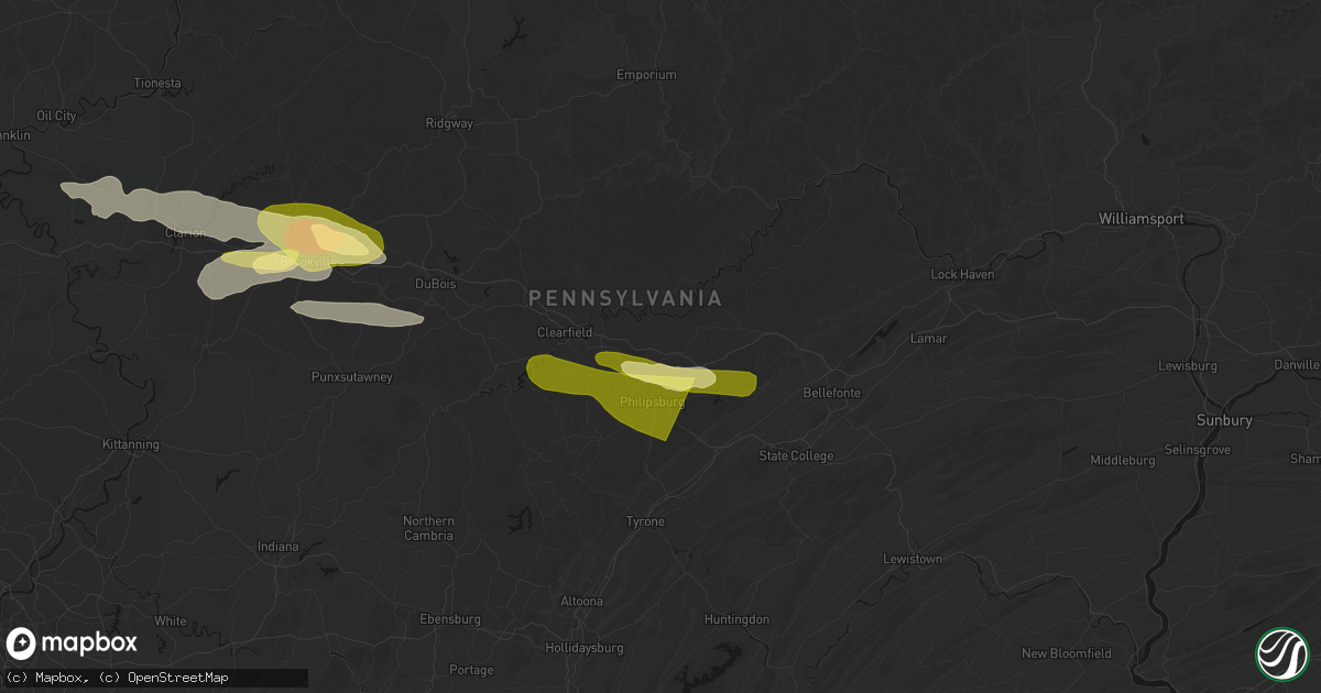 Hail map in Morrisdale, PA on March 22, 2026