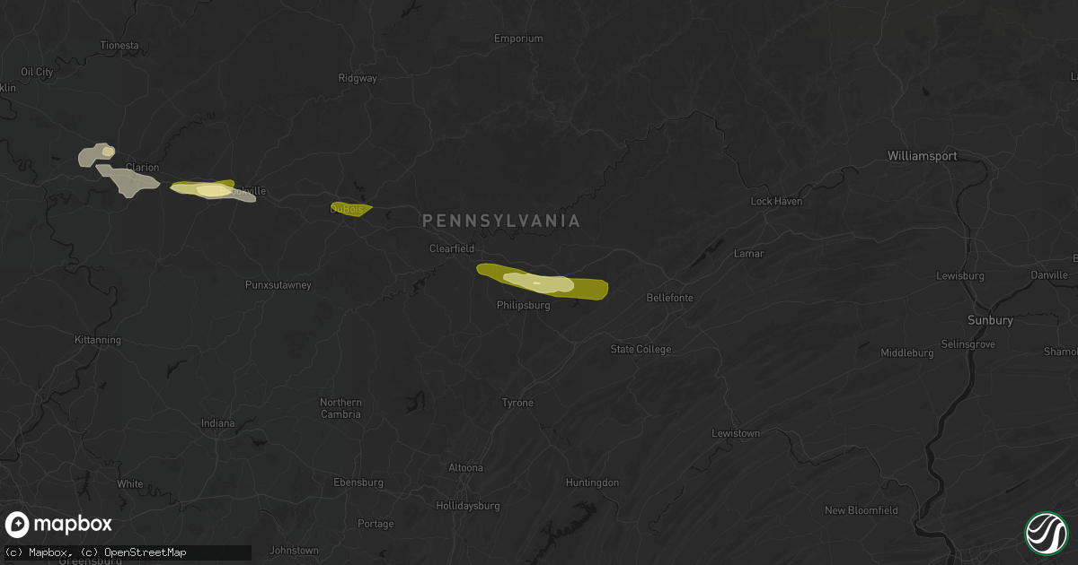Hail map in Munson, PA on March 22, 2026