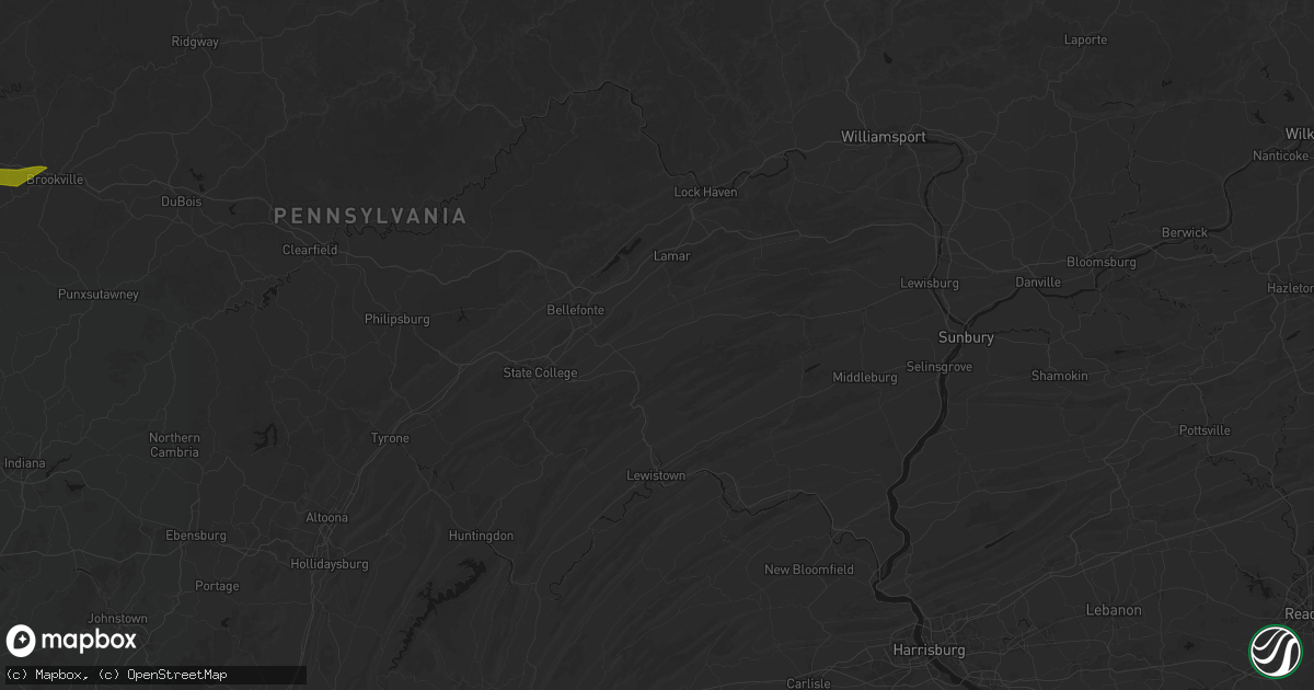 Hail map in Spring Mills, PA on March 22, 2026