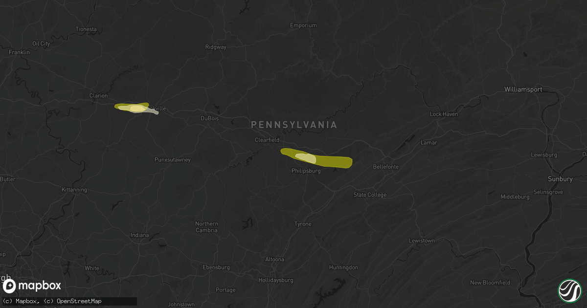 Hail map in Wallaceton, PA on March 22, 2026